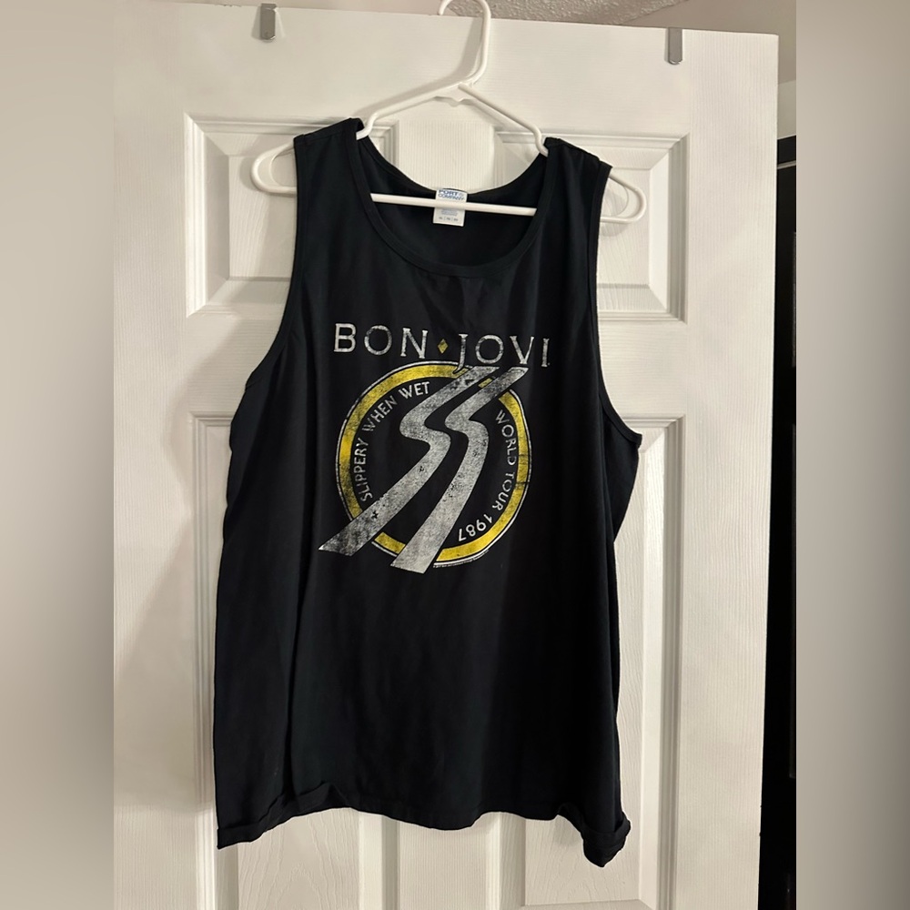 Bon Jovi Black Graphic Tank Top